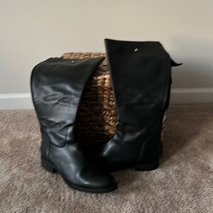 Steve Madden, black leather, tall women’s boots